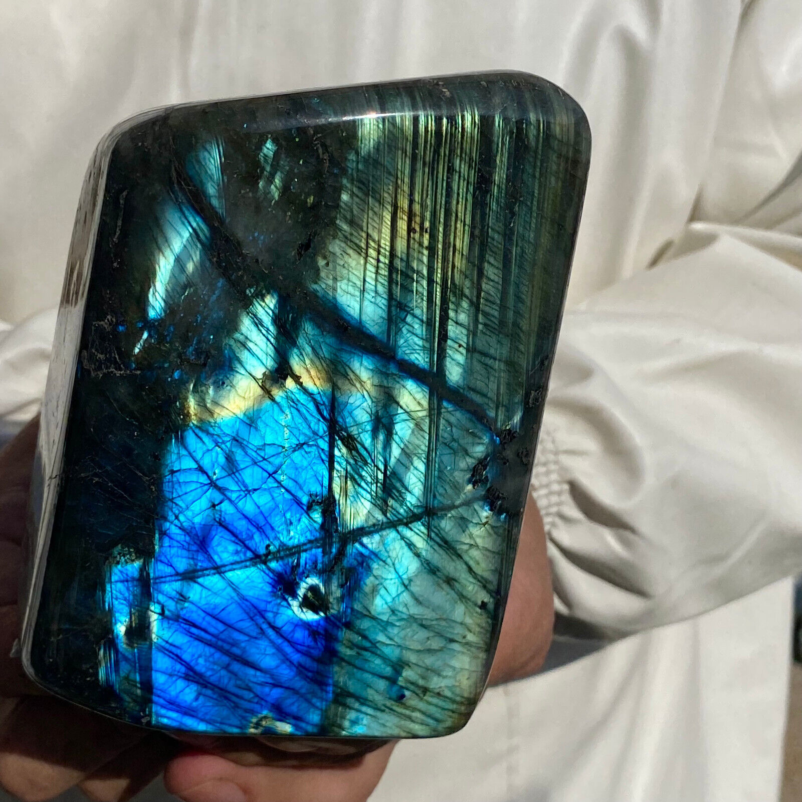 2.7lb Large Natural Labradorite Quartz Crystal Display Mineral Specimen Healing