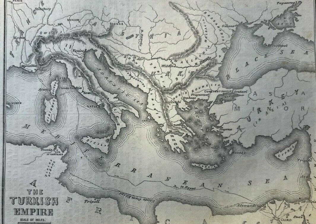 1862 Turkey and Russia Constantinople Bosporus River illustrated