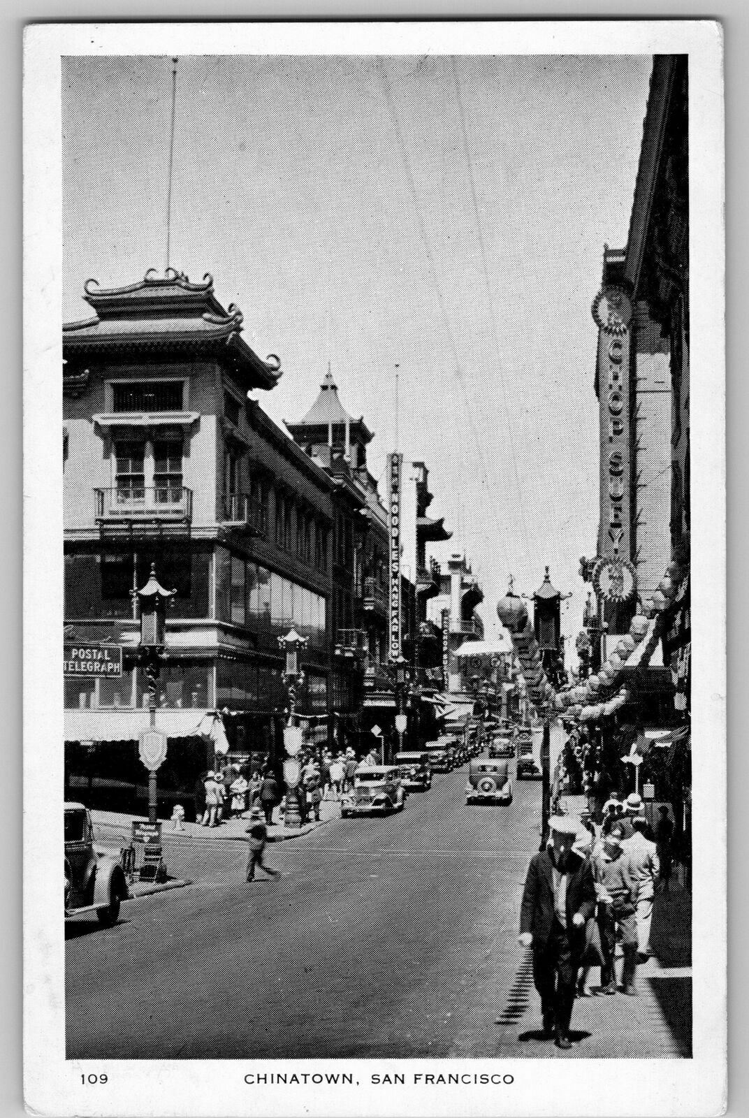 Postcard RPPC Chinatown San Francisco CA Street View C1929 B&W Vintage