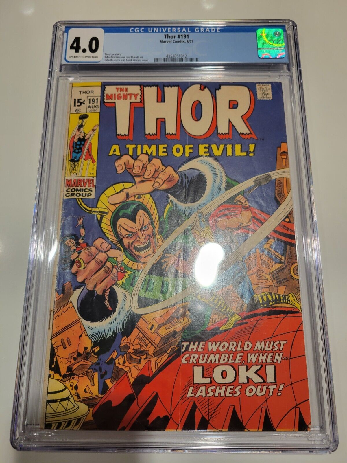 Thor #191 CGC 4.0 1971 Stan Lee John Buscema Marvel Bronze Age FLASH SALE