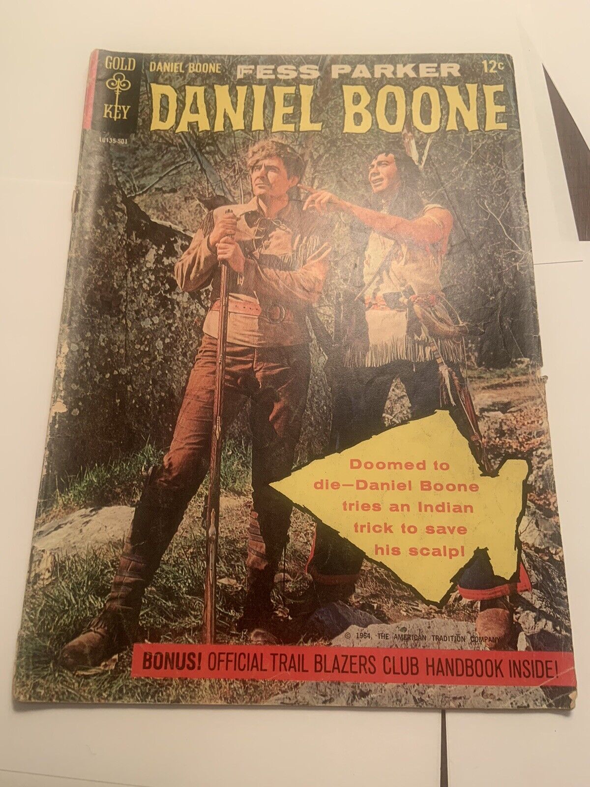 Gold Key Comics Daniel Boone Fess Parker Photo Cover 1964 #1 Silver Age Fine