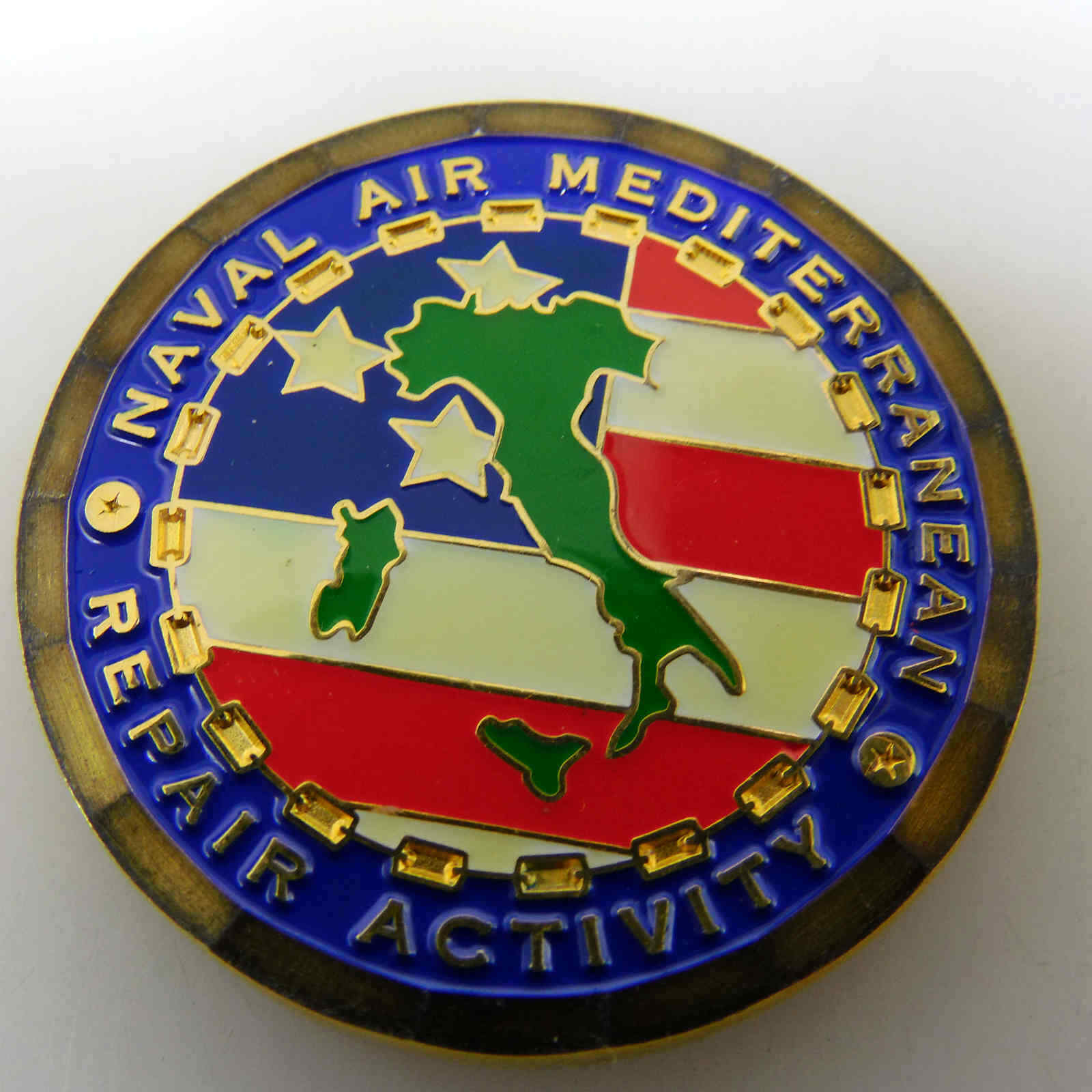 NAVAL AIR MEDITERRANEAN REPAIR ACTIVITY VITA LIBERTA NAV AIR CHALLENGE COIN