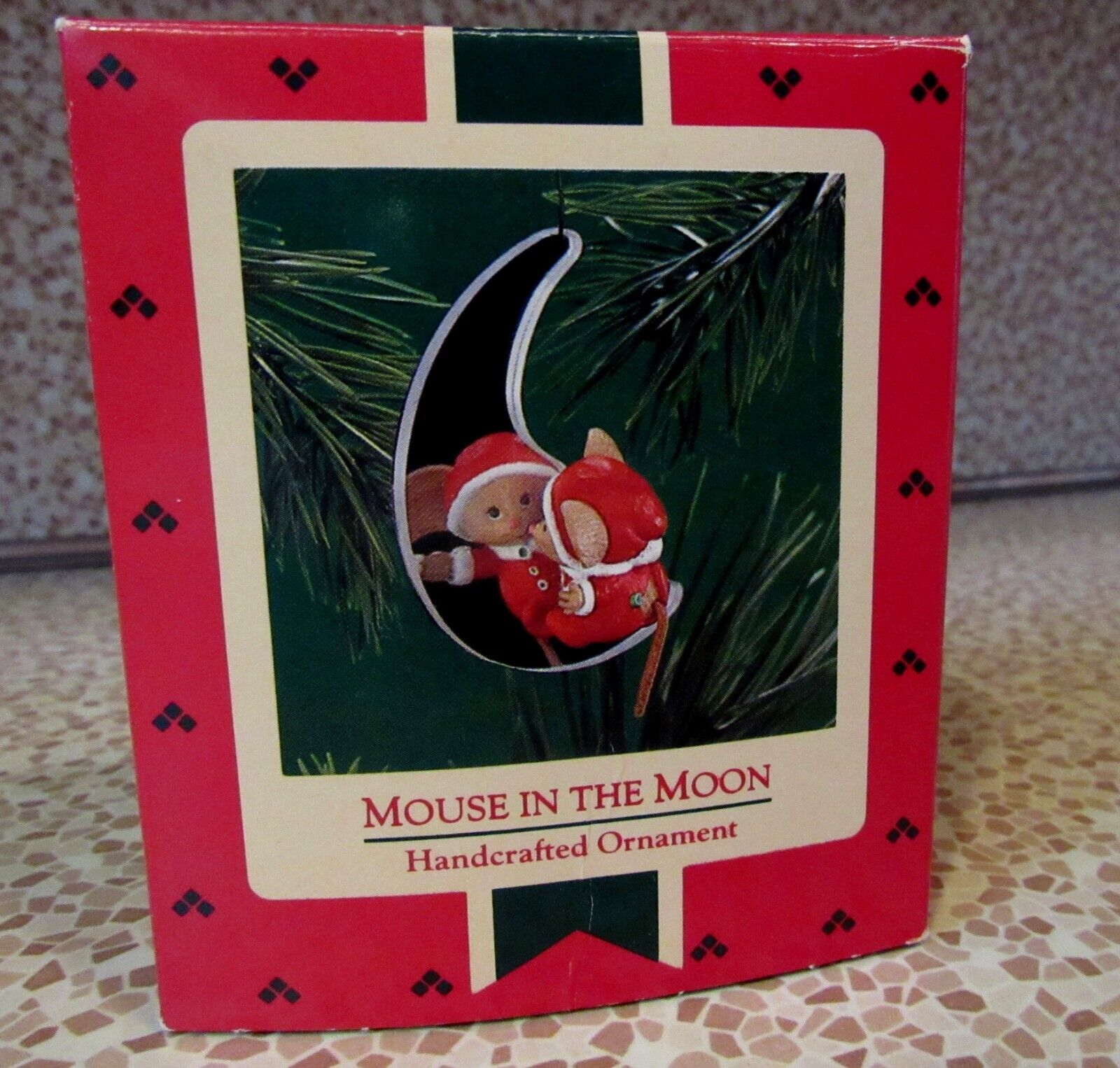 1986 Hallmark Mouse in the Moon Christmas Ornament