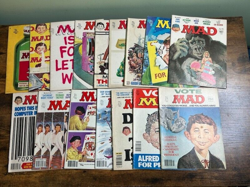 VINTAGE MAD Magazine Lot 16 Vintage Reader Copies 1969-1980 125-218 Godfather