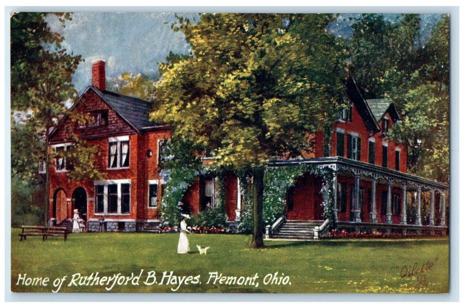 c1910 Home Rutherford Hayes Exterior Fremont Ohio OH Raphael Tuck Sons Postcard