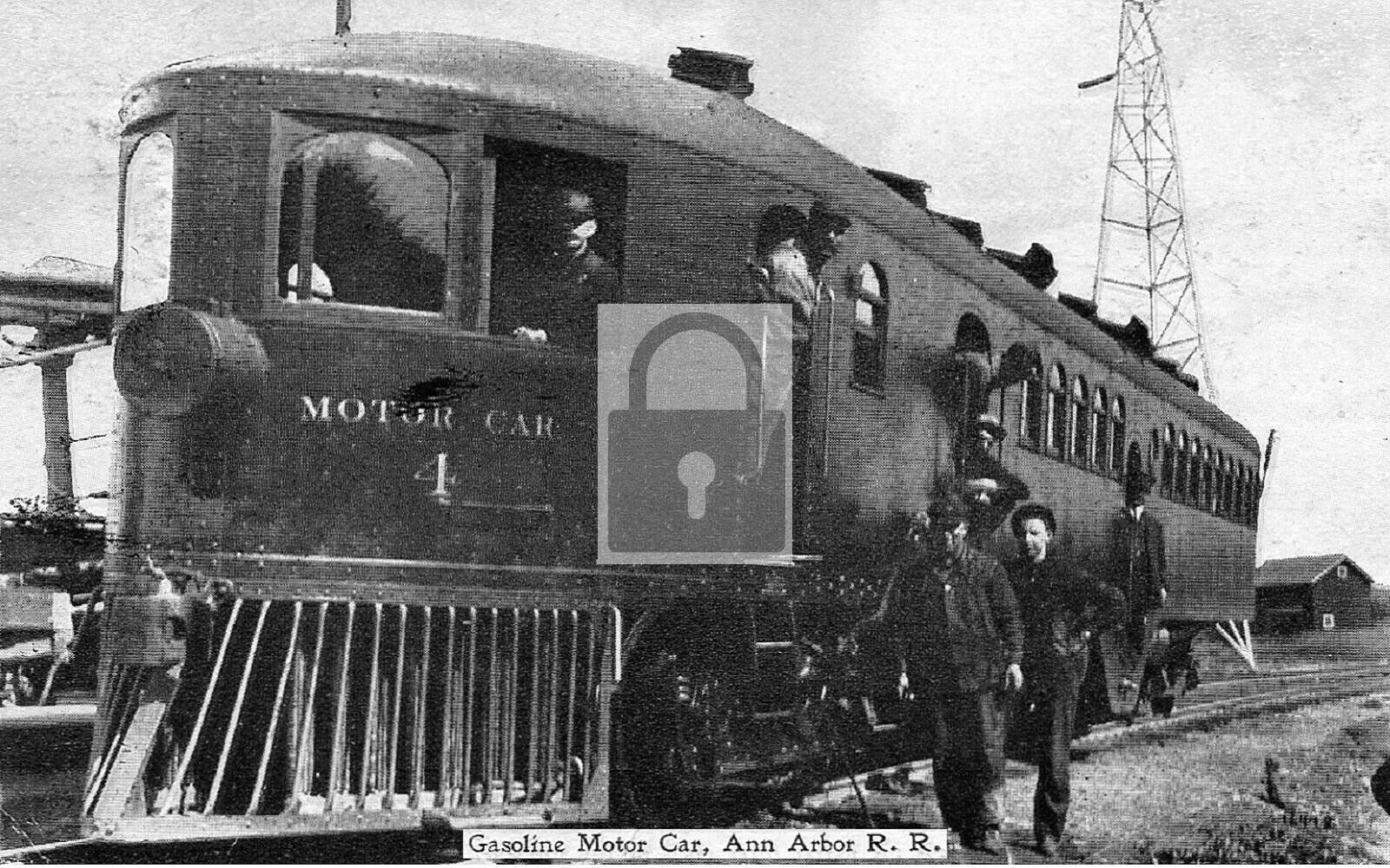 Ann Arbor Railroad Train Gasoline Motor Car Reprint Postcard