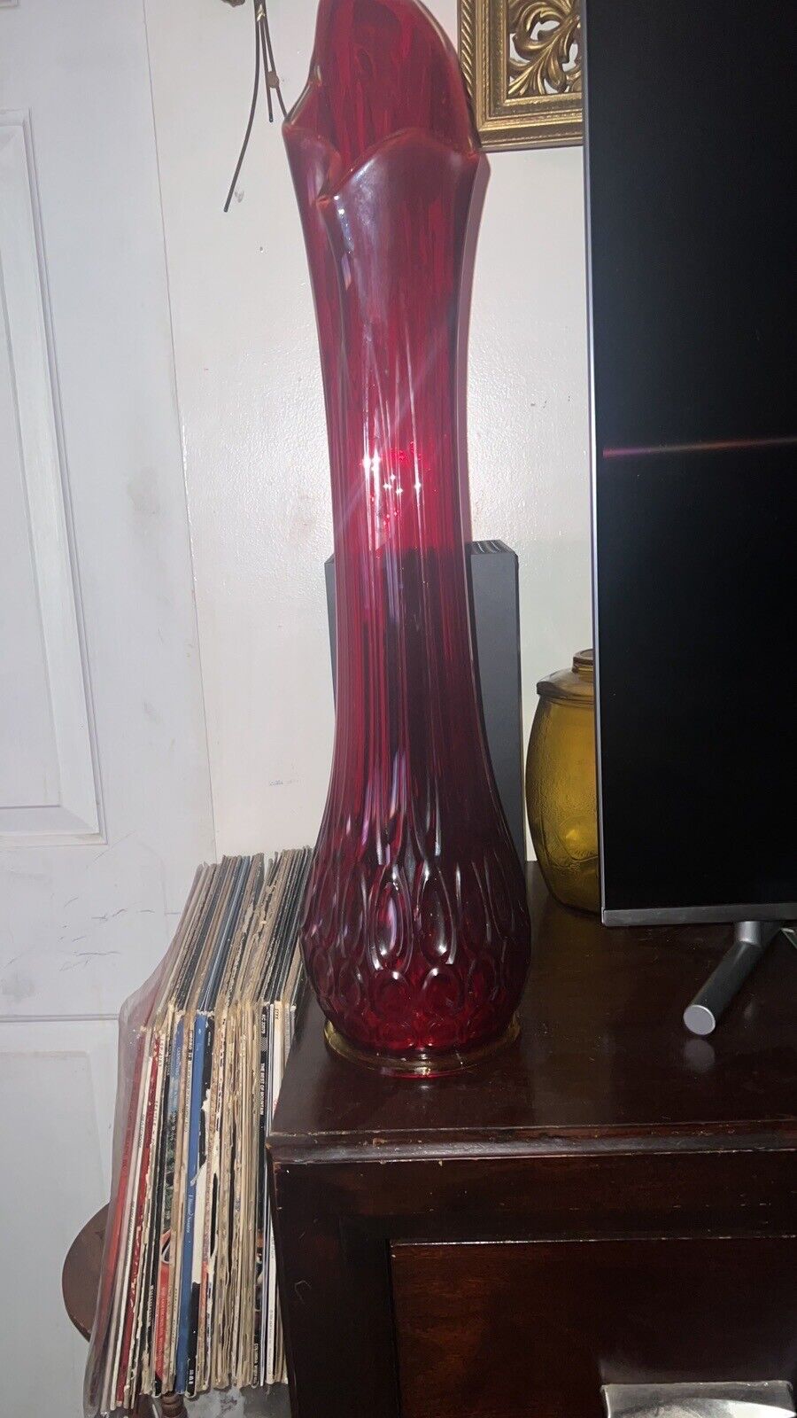 Antique Hand Blown Glass Vase 