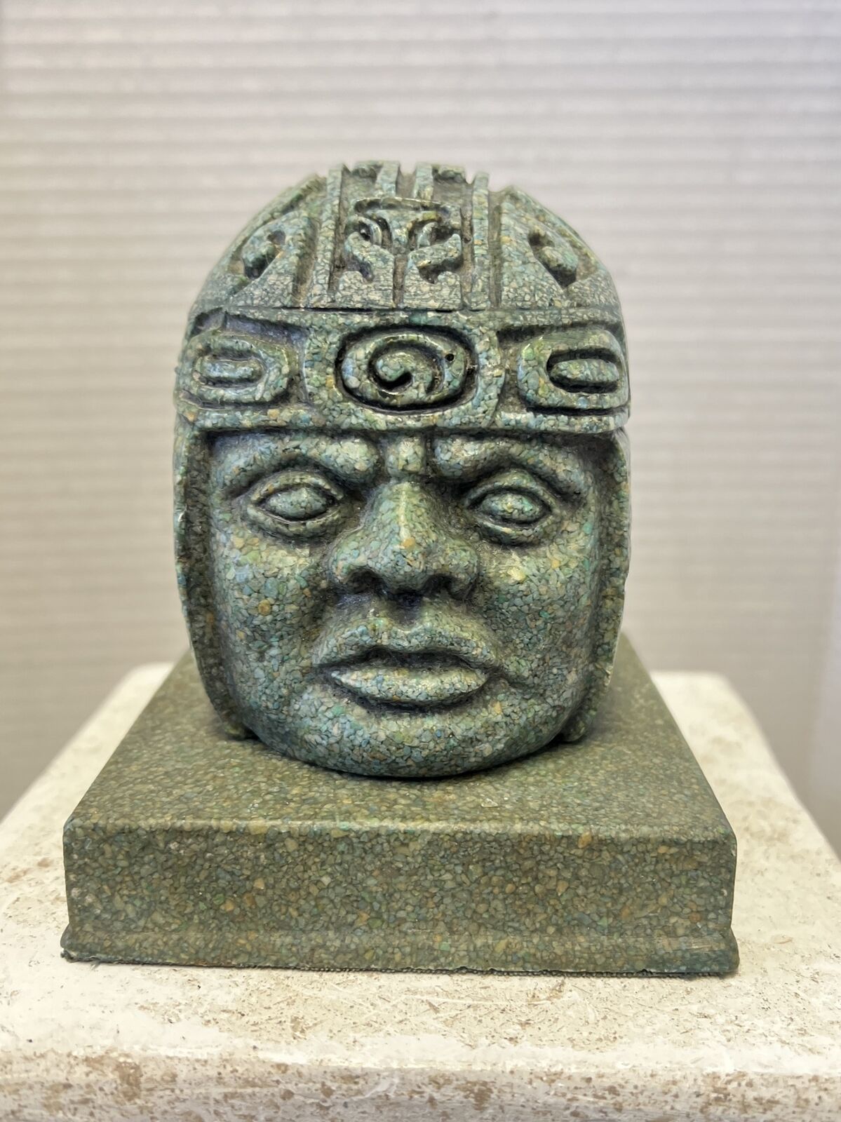 Olmec Mayan Aztec Head Vintage TableTop Cigar Lighter With Base (non-functional)