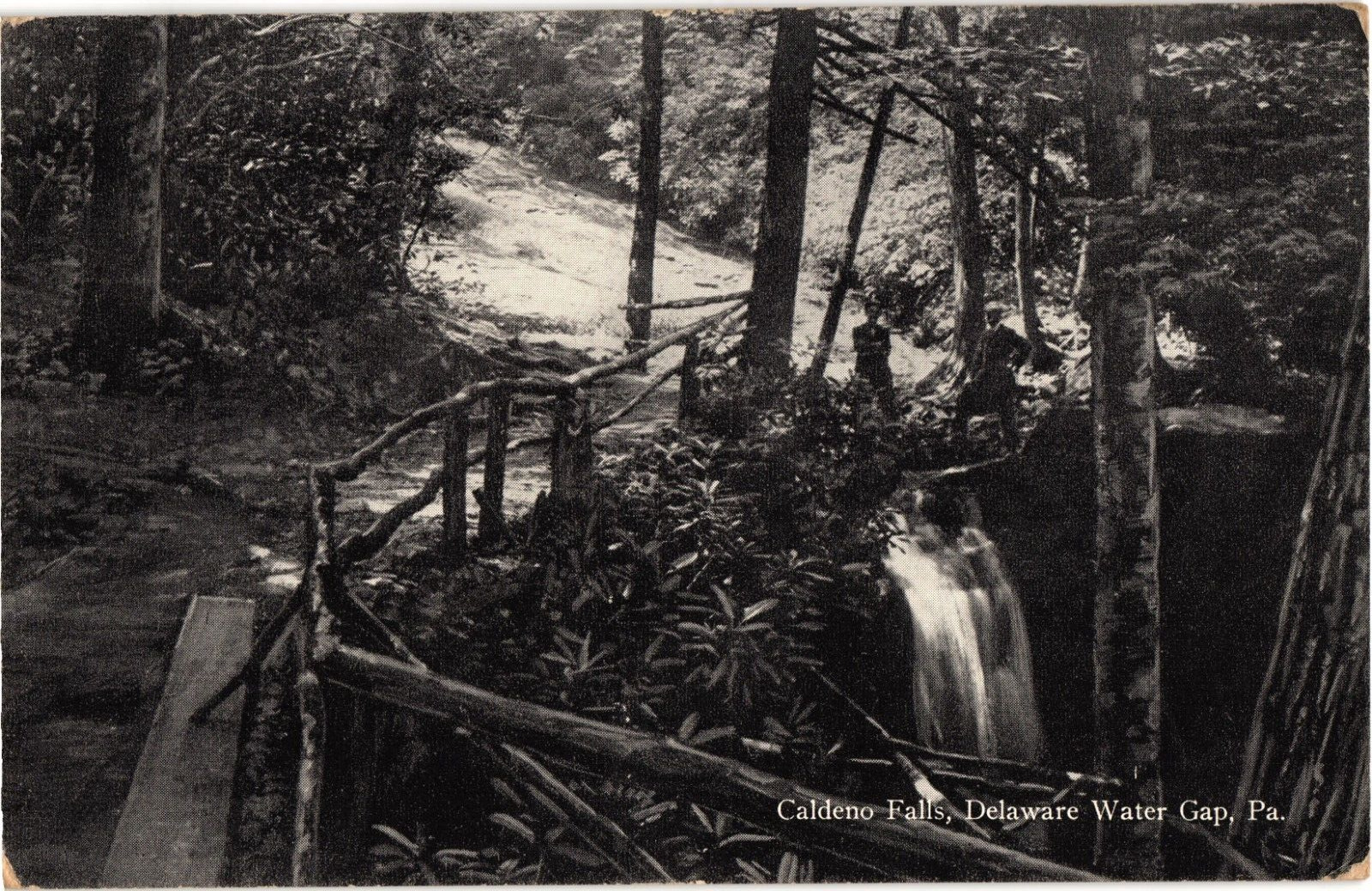 Caldeno Falls Pathway Water Gap Delaware PA Divided Postcard c1909