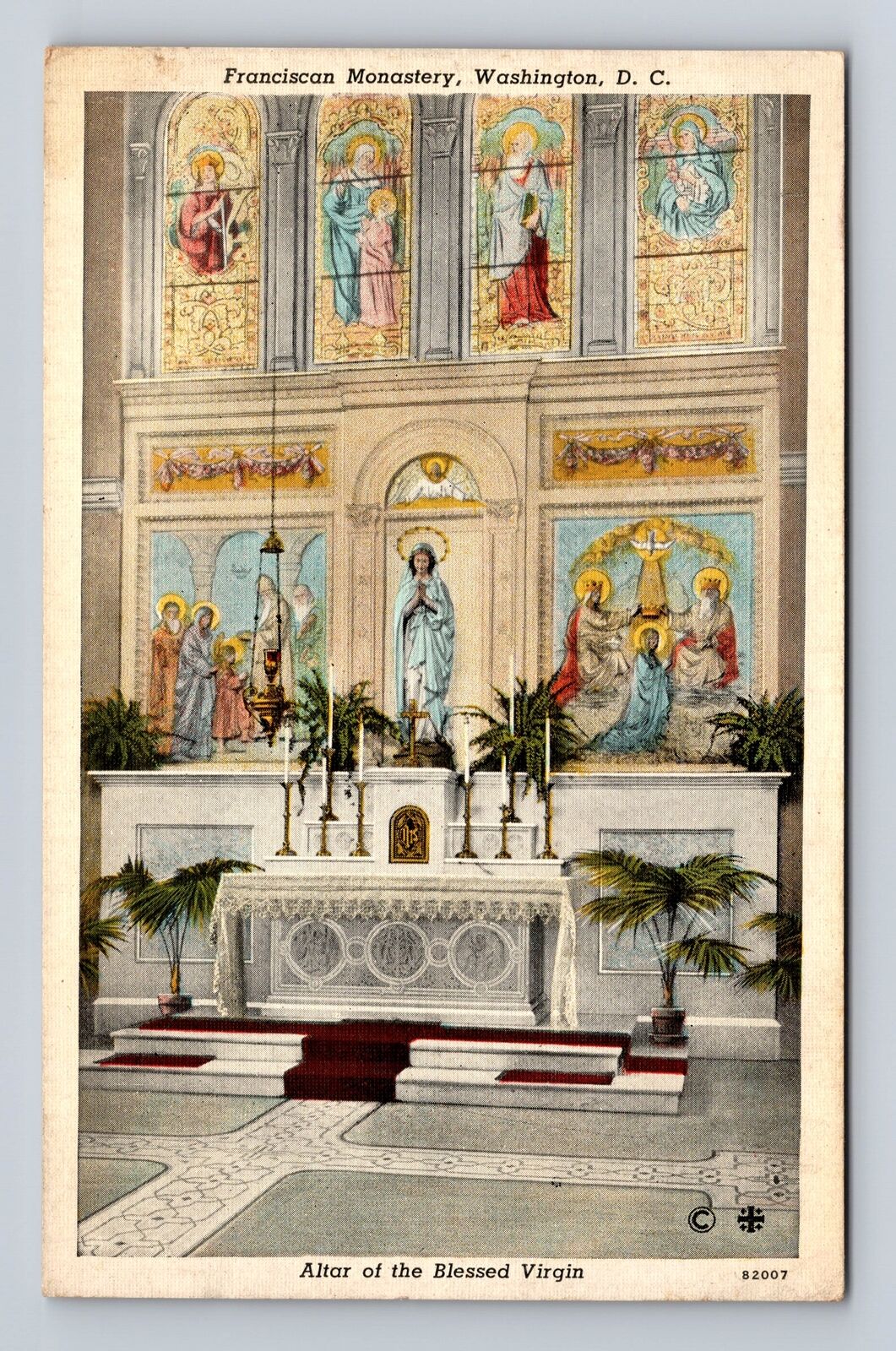Washington DC- Altar Of The Blessed Virgin Franciscan Monastery Vintage Postcard