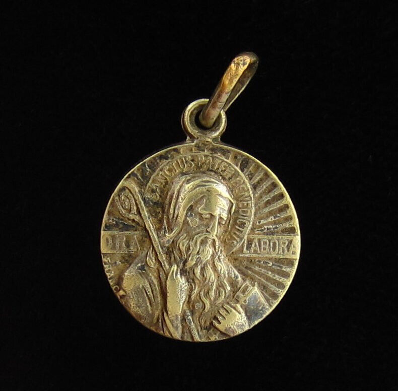 Vintage Saint Benedict Medal Religious Holy Catholic Petite Medal Small Size