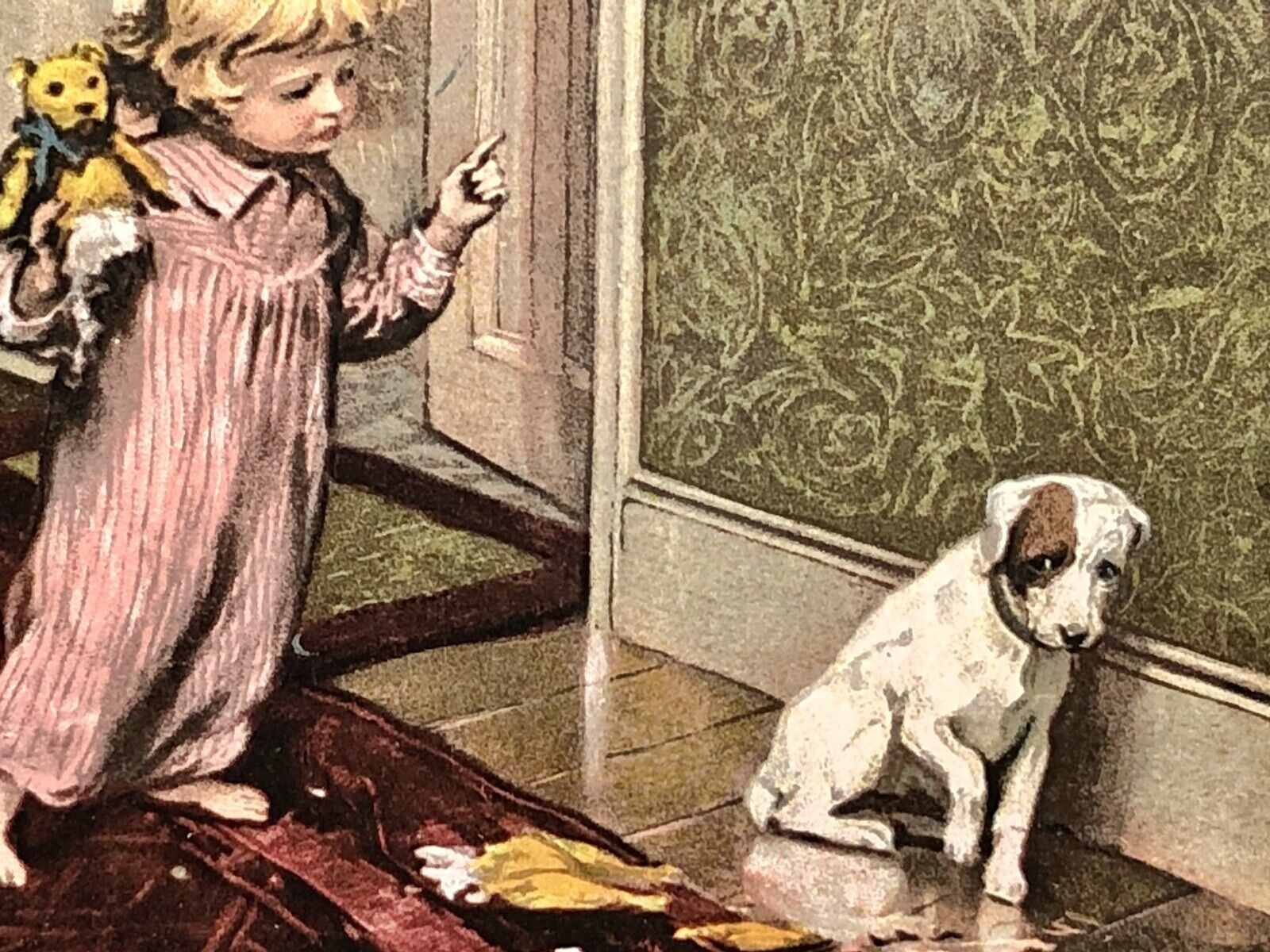 Dog Child Postcard Teddy Chew Trouble I Thought You Loved Me Verse Langsdorf Pub