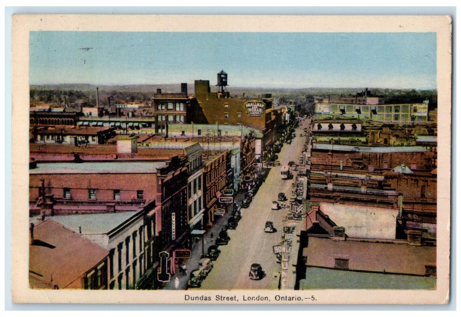 1941 Aerial View Dundas Street London Ontario Canada Vintage Posted Postcard