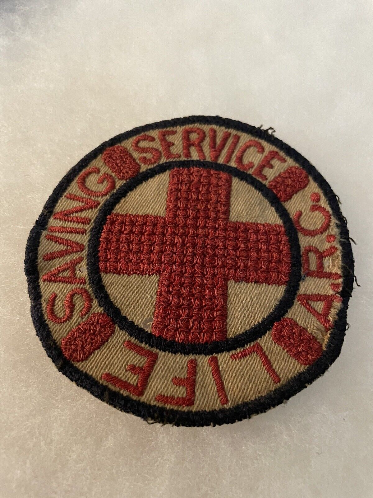 Vintage Red Cross Twill 1930’s Life Saving Services A.R.C.   Patch