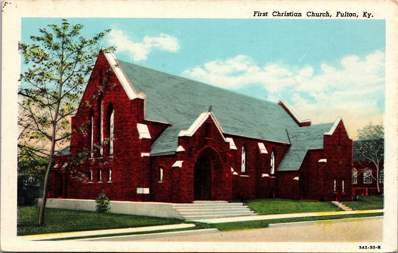 Fulton KY First Christian Church Postcard unused 1915-30s