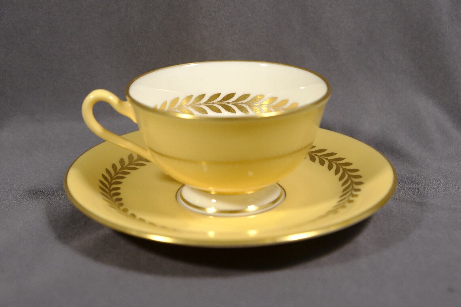 Vintage Lenox P338X Yellow Imperial Demitasse Cup and Saucer 1 5/8\