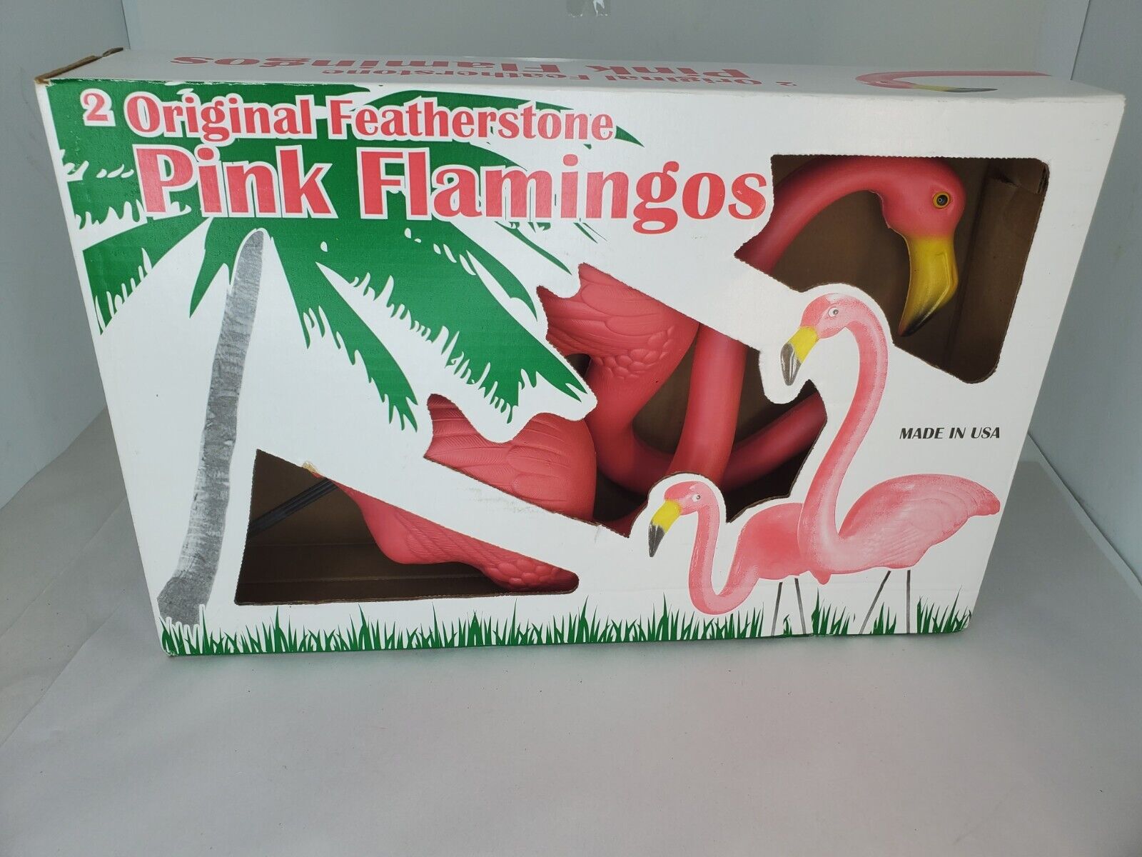 Original Union Products Pink Flamingos Blow Mold Set of 2 1996 NIB