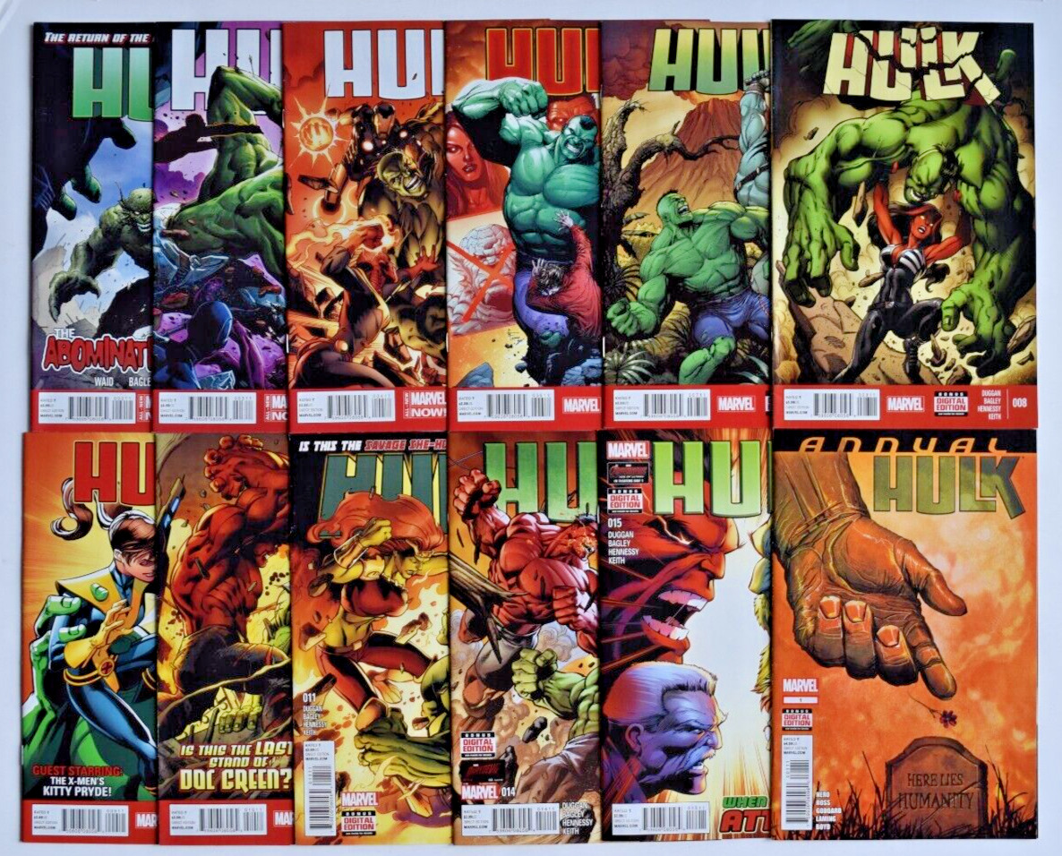 HULK (2014) 12 ISSUE COMIC RUN #2-4,6-11,14,15 & ANNUAL 1 MARVEL COMICS