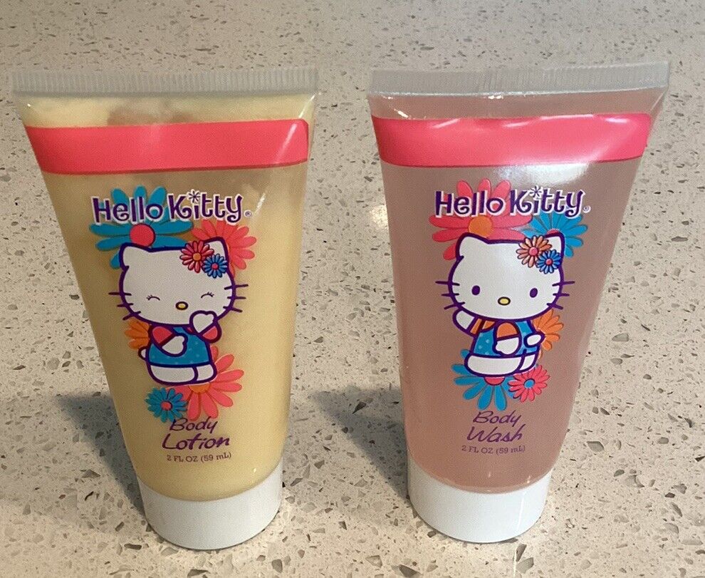 2004 Rare Vintage Hello Kitty Body Wash And Body Lotion 2oz New Collector