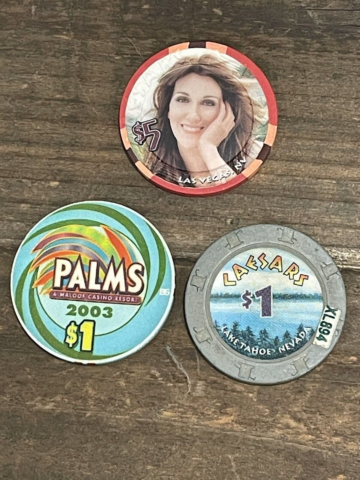 CELINE DION $5 AUTHENTIC CASINO CHIP - CEASARS PALACE & Other Assorted Chips