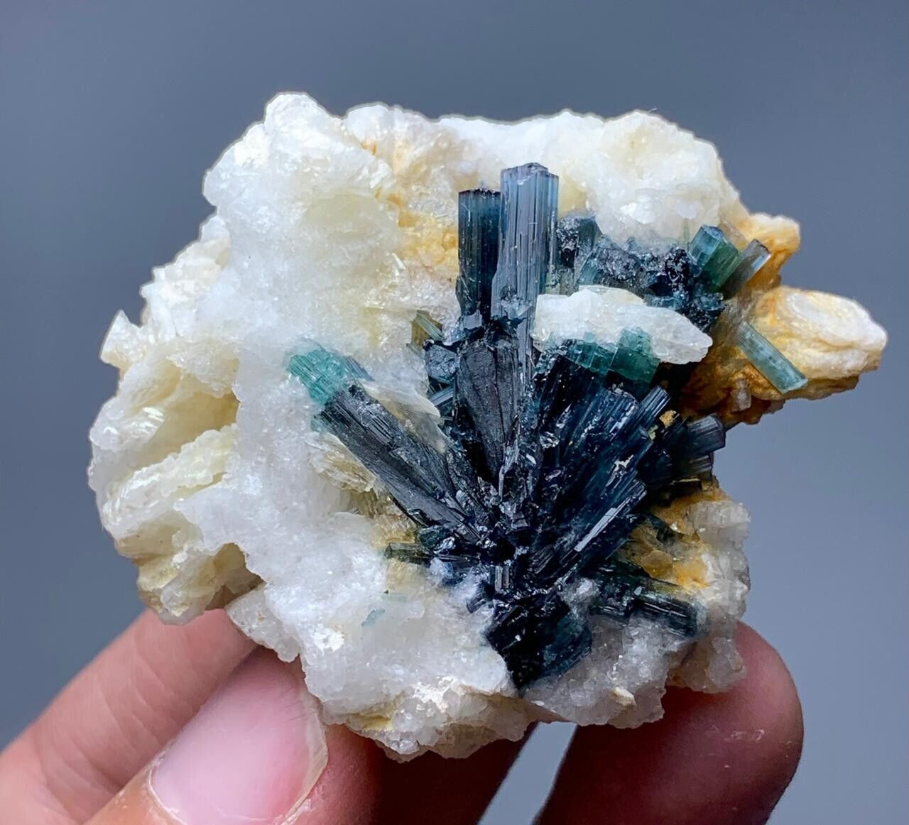 294 Cts Indicolite Tourmaline Crystals Bunch Specimen From Afghanistan