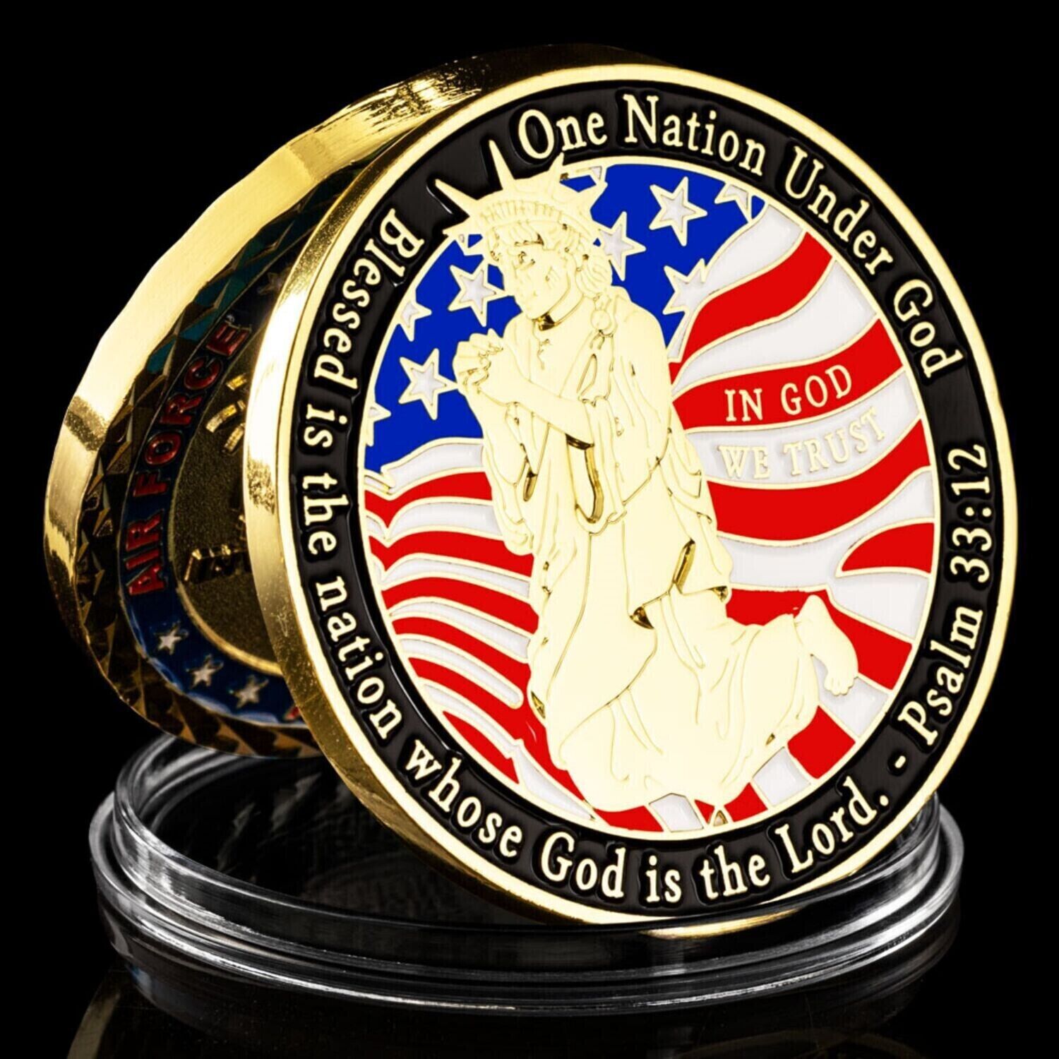 One Nation Under God Psalm 33:12 Challenge Coin