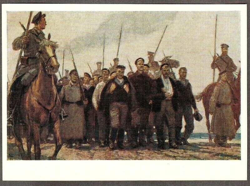 D.Shmarinov 1959 Russian postcard Heroes of SEVASTOPOL UPRISING in 1905 