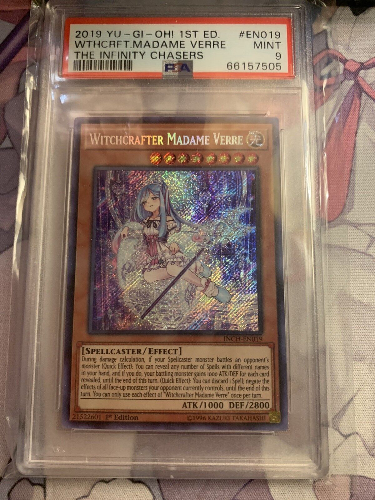 2019 Yu-Gi-Oh  The Infinity Chasers EN019 Witchcrafter Madame Verre PSA 9