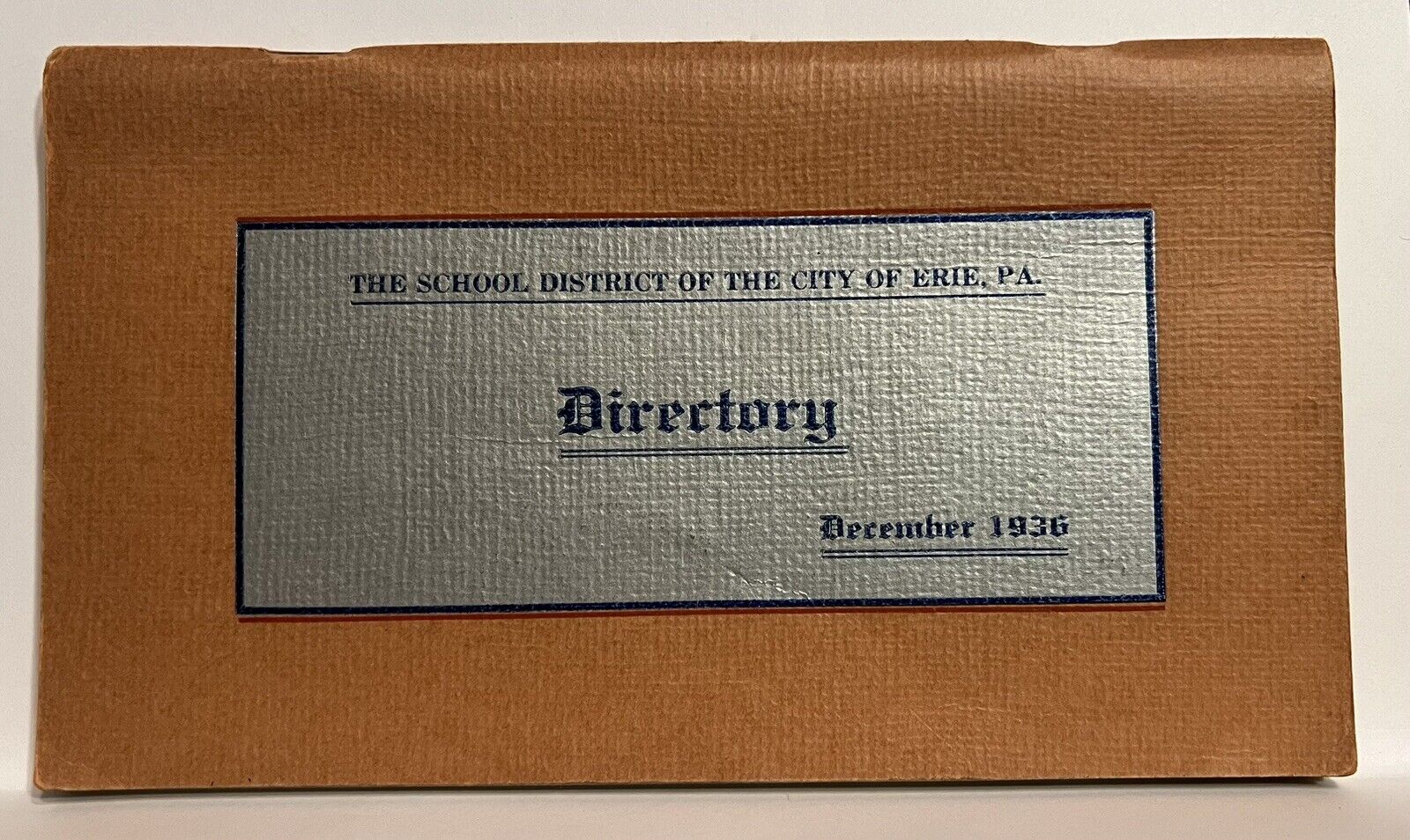 ERIE, PA Rare School Directory Antique Address & Phone Book Dec. 1936 MUST SEE