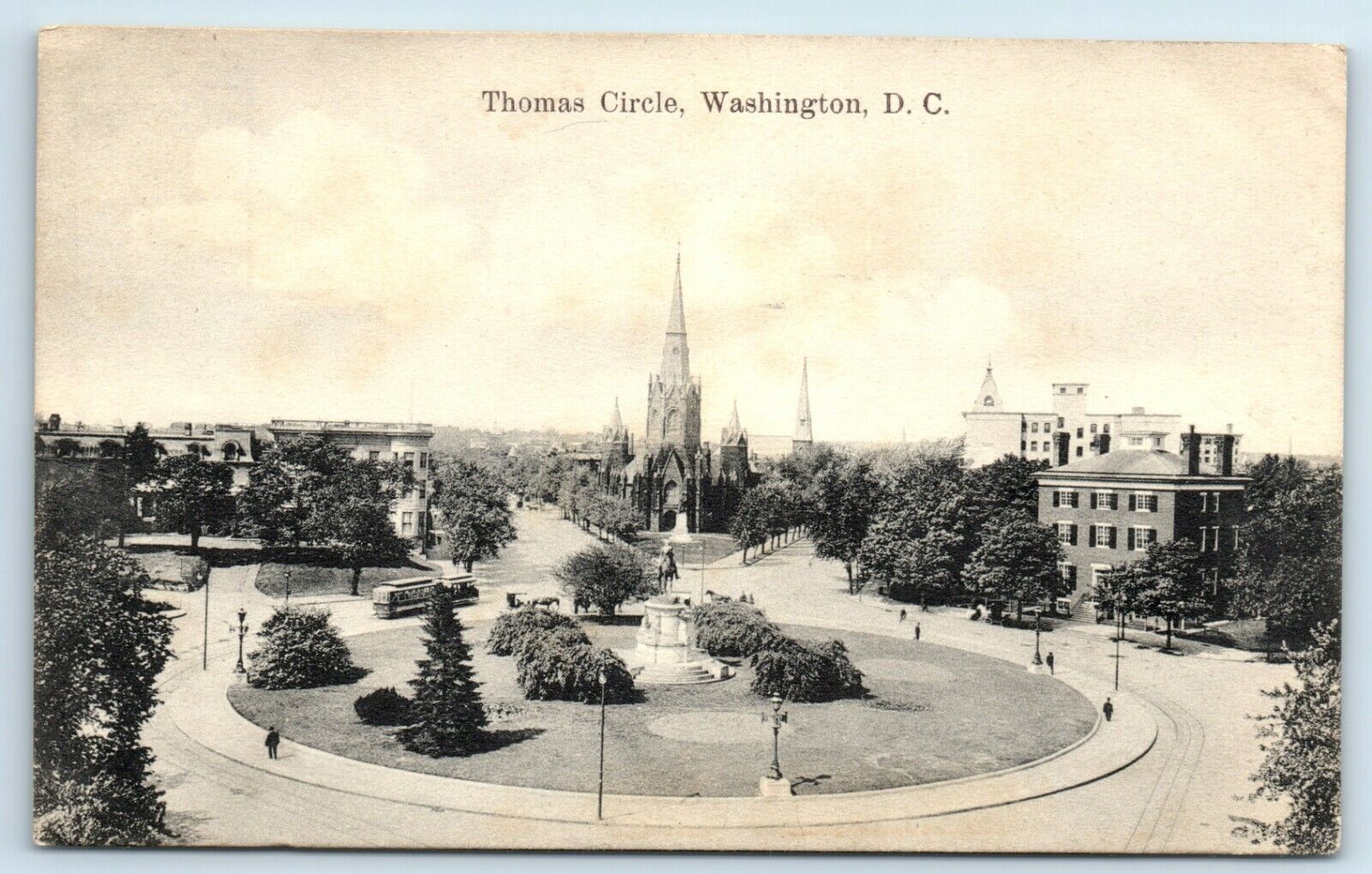 Postcard Thomas Circle, Washington DC 1909 A186