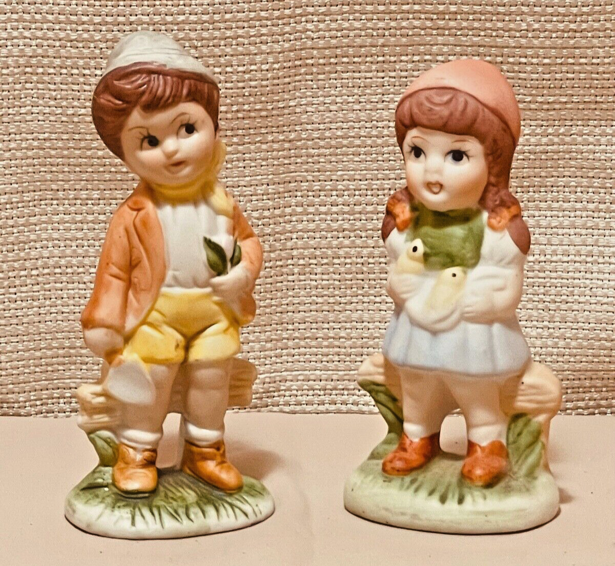 Granny Core Vintage Marquise Collection Country Farm Boy & Girl Figurines Taiwan