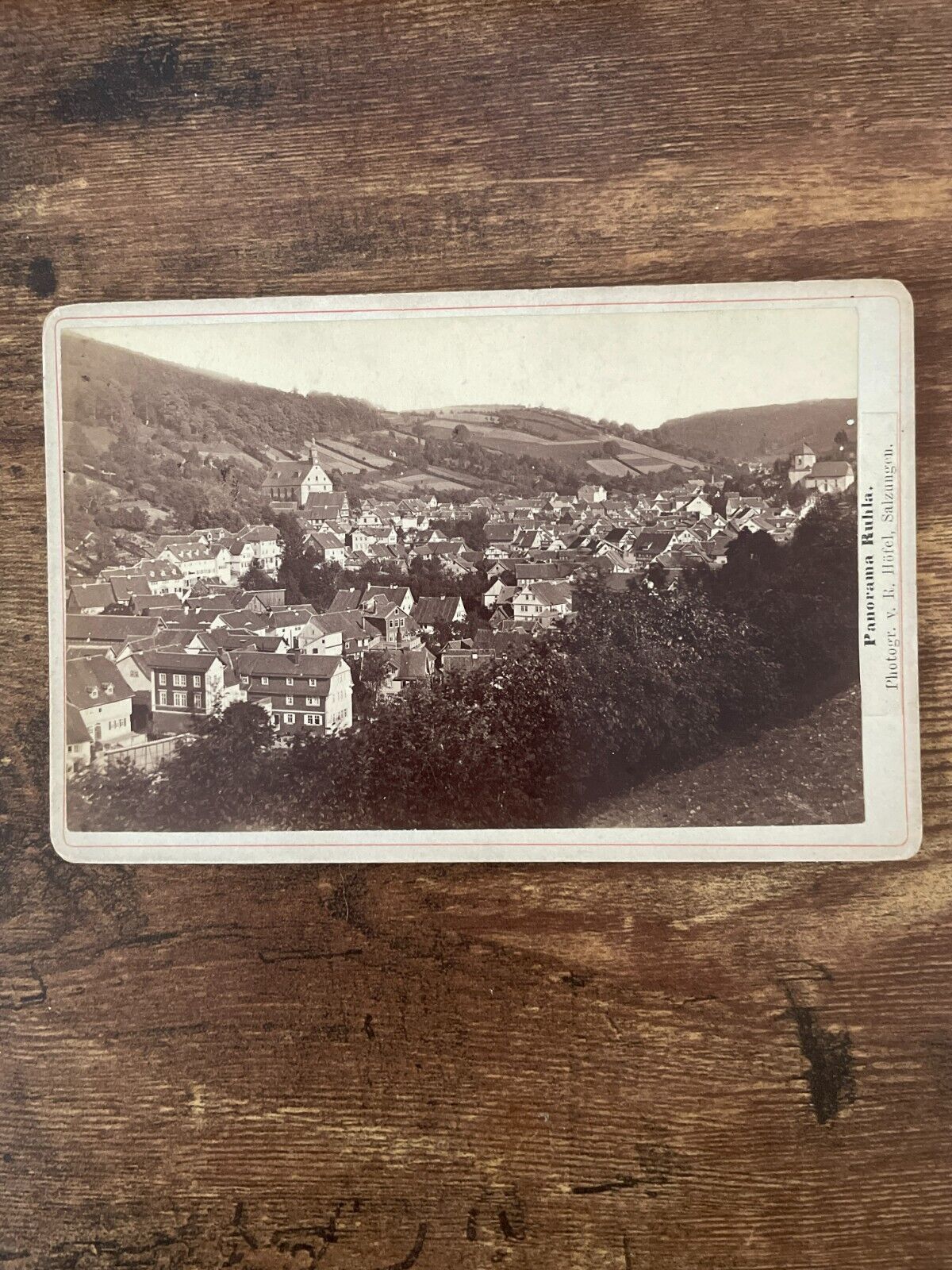 Vintage Cabinet Card. Panamaniac view of Ruhla, Germany.