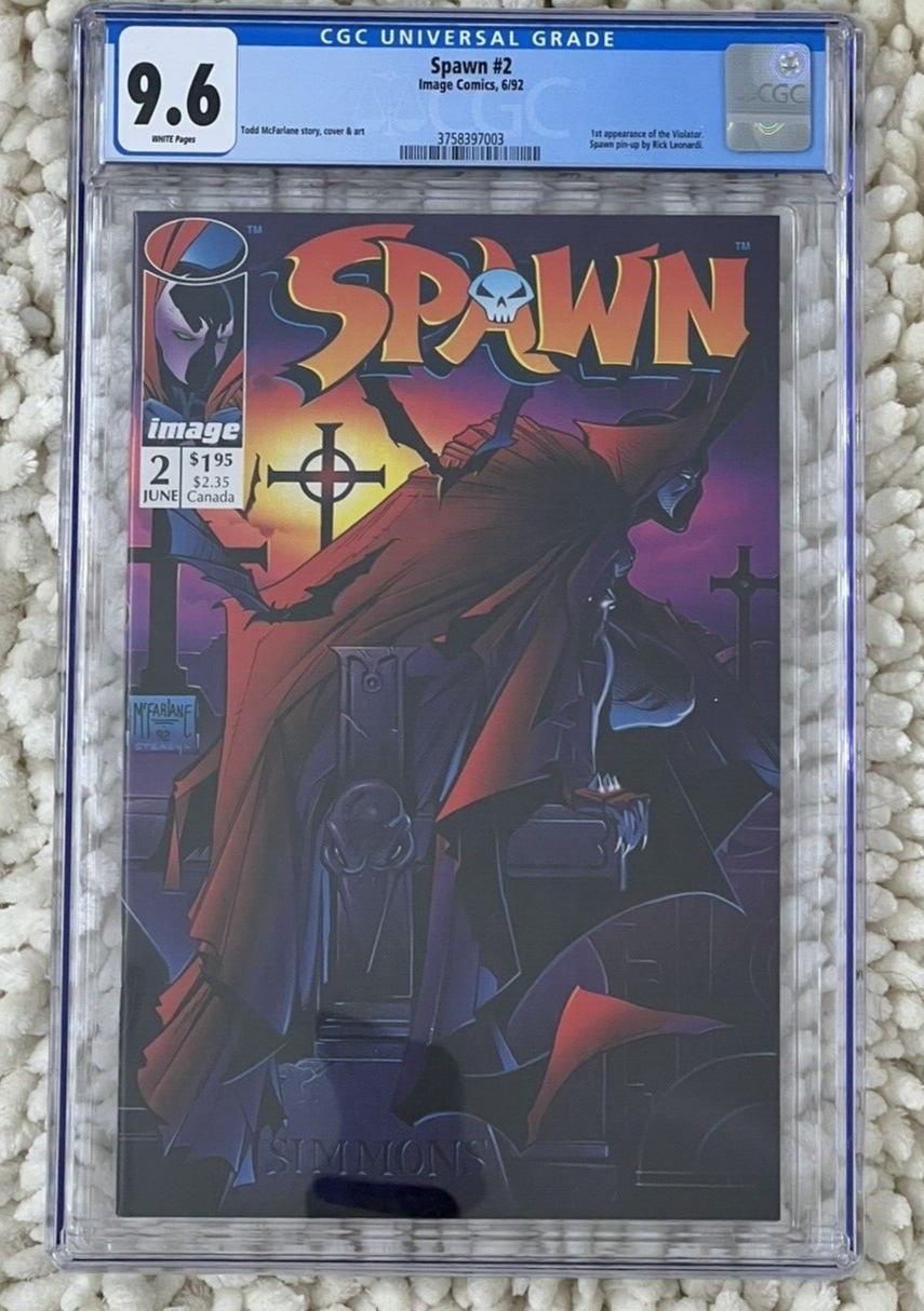 Spawn #2 CGC 9.6 WT Pgs 1992 Image Comics Todd McFarlane 1st Appearance Violator