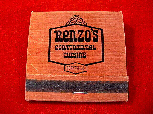 Vintage Matchbook RENZO\'S Continental Cuisine Campbell, California-Unstruck-Nice