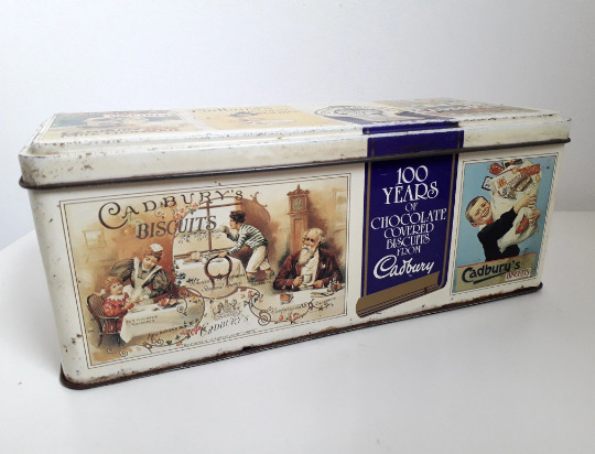 Vintage Cadburys collectable tin box 100 years of chocolate covered biscuits 80s