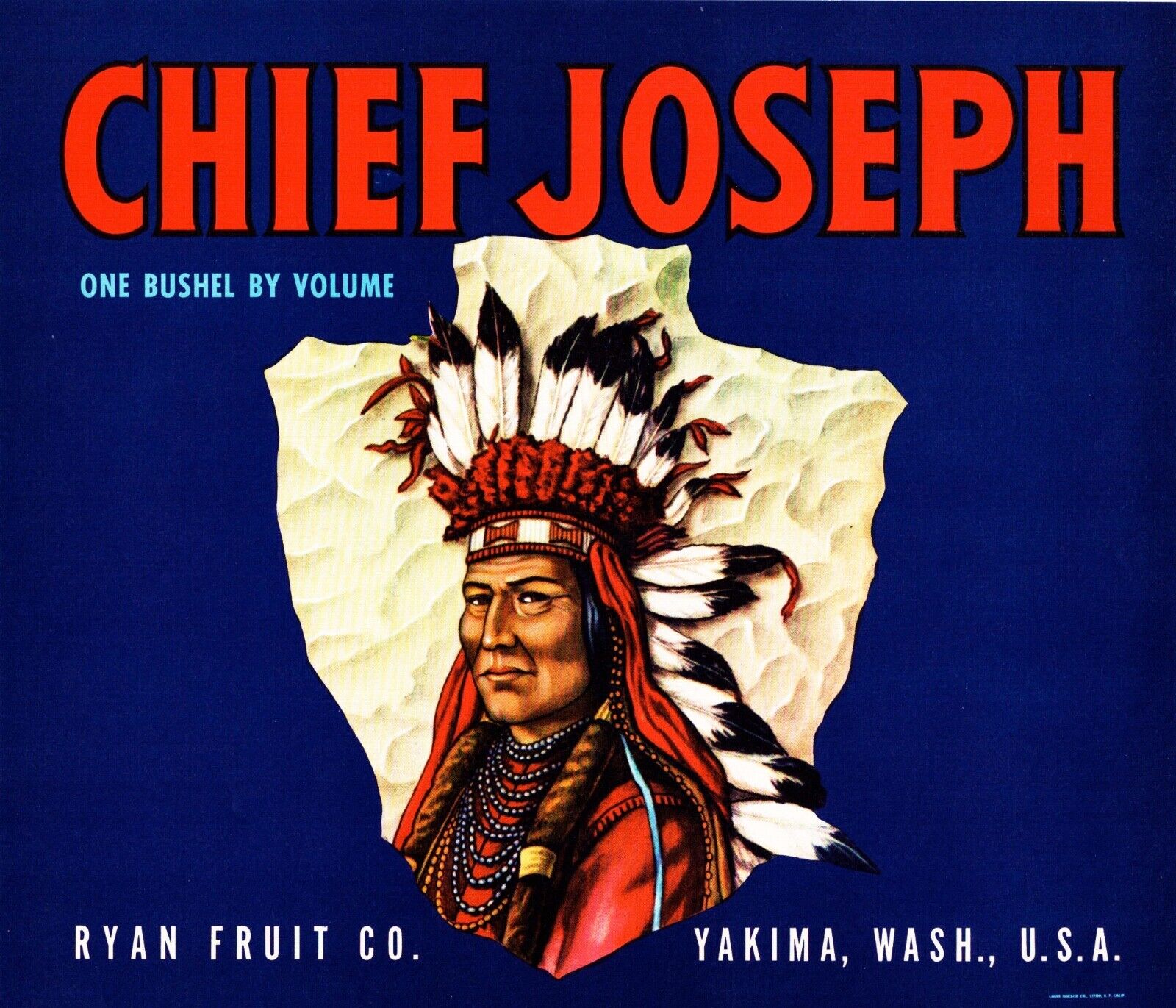 15 Vintage CHIEF JOSEPH Brand Apple Fruit Crate Labels Yakima, Washington