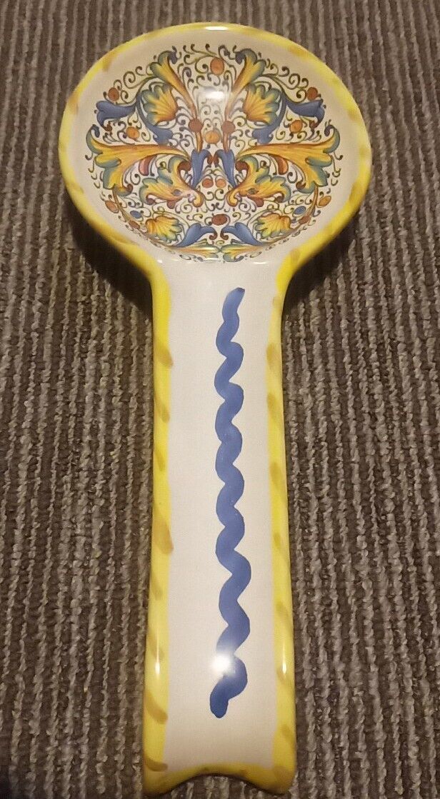 Beautiful Vintage Meridiana Ceramiche Italy Spoon Rest Ceramic Hand Painted