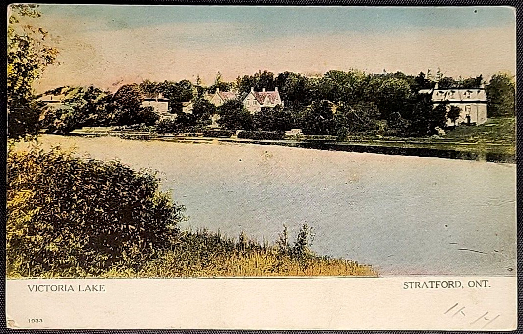 Postcard Stratford Ontario Victoria Lake 1906
