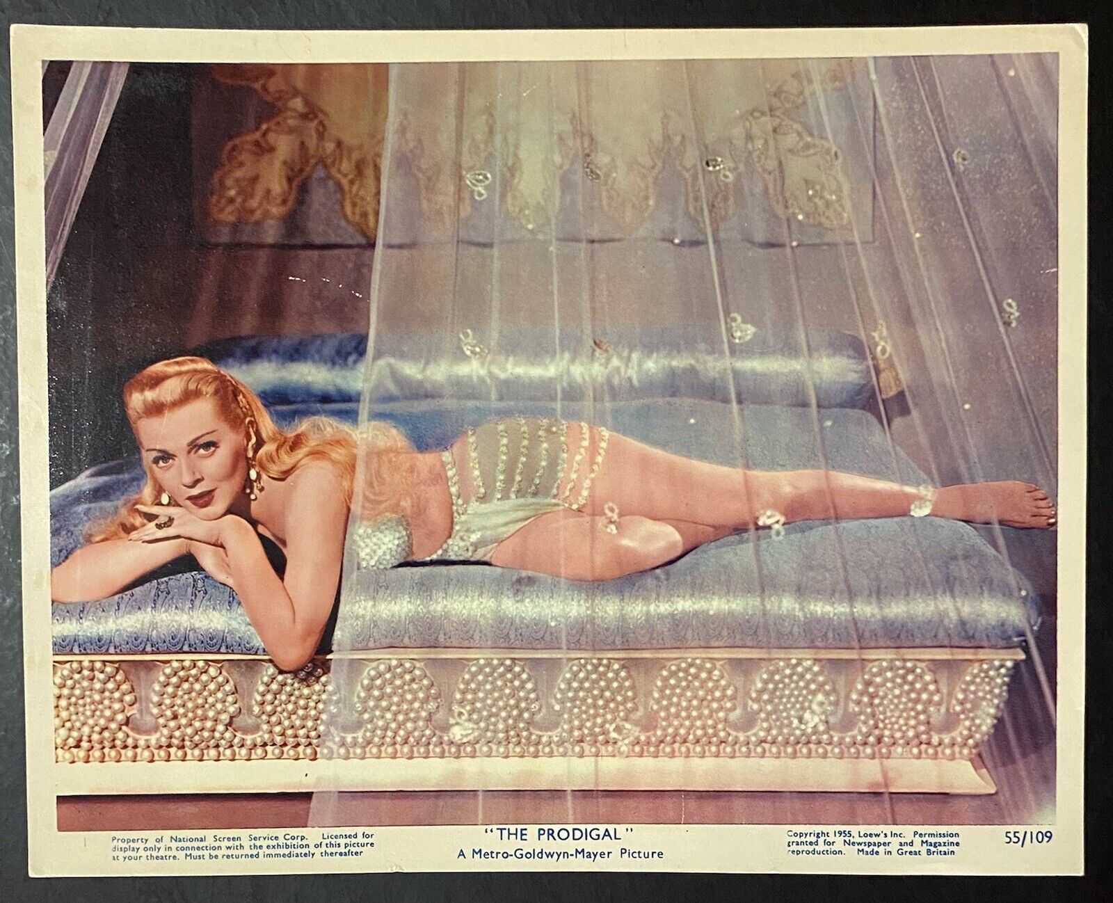 1955 Lana Turner Original Photo Lithograph Publicity The Prodigal MGM Lobby