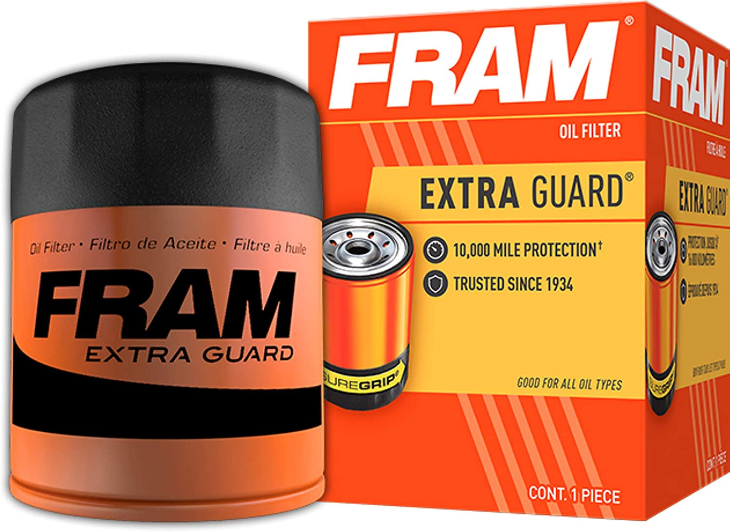 FRAM Extra Guard PH3600, 10K Mile Change Interval Spin-On Oil Filter