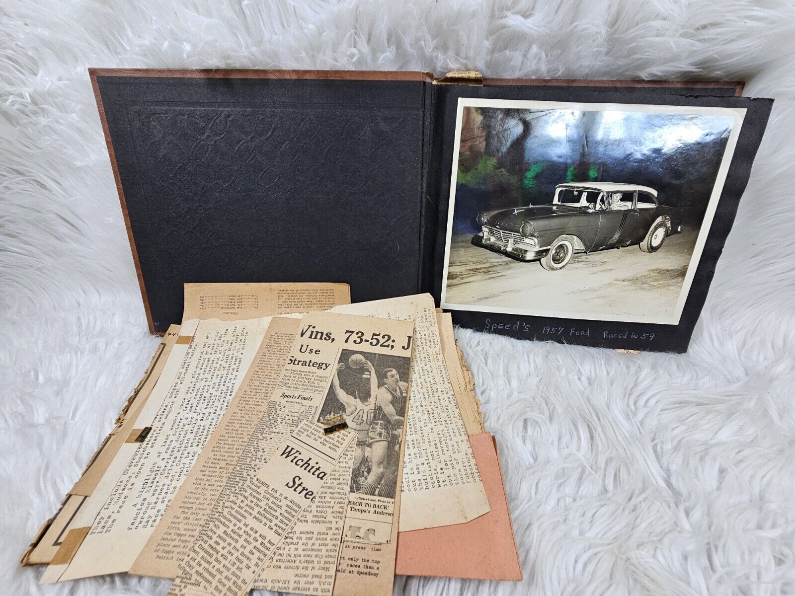 Super Cool Vintage Florida Collective Photo Book of Racing - Newspaper Clippings