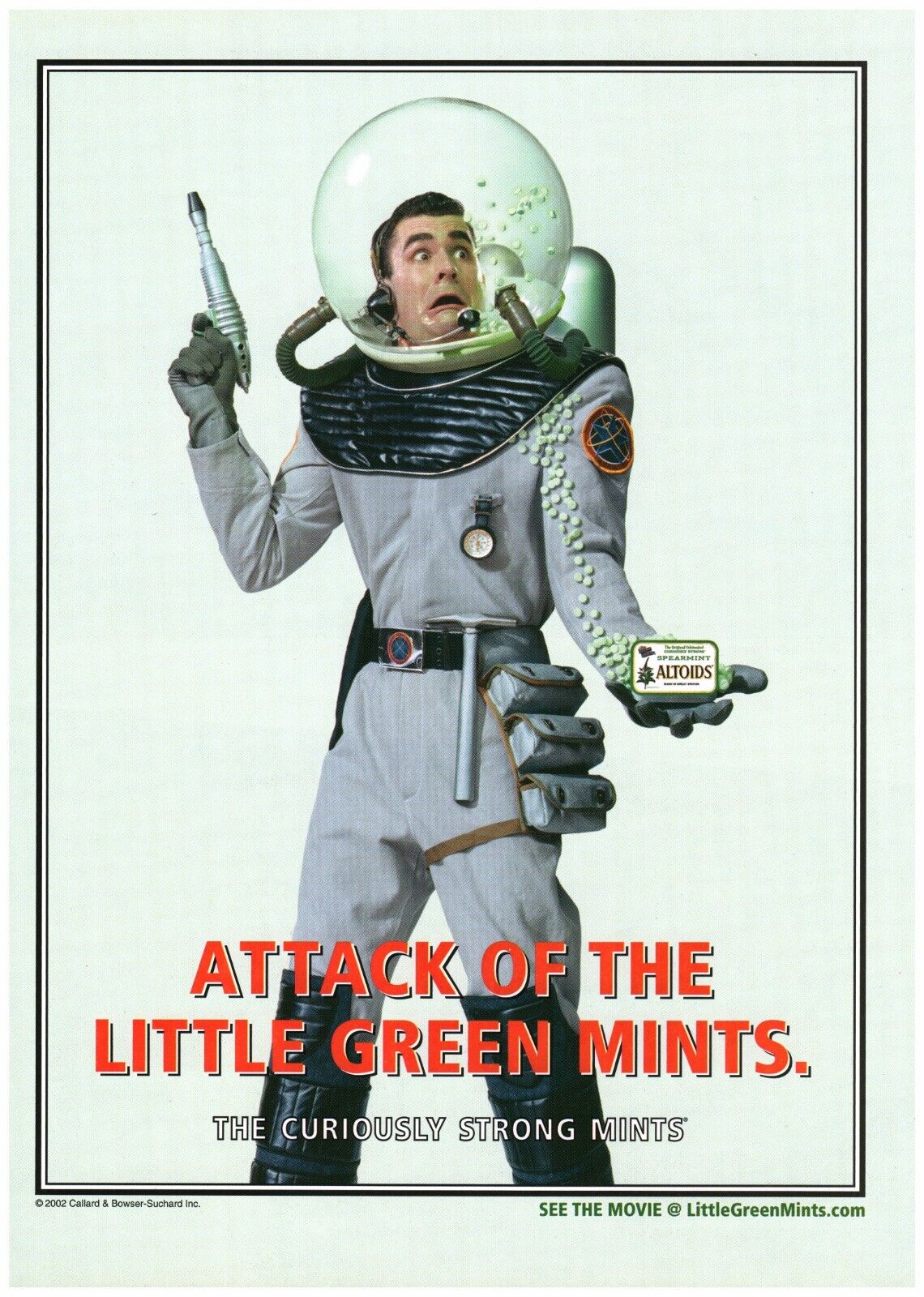 2002 VINTAGE PRINT AD - ALTOIDS - SPEARMINT - ATTACK OF THE LITTLE GREEN MINTS