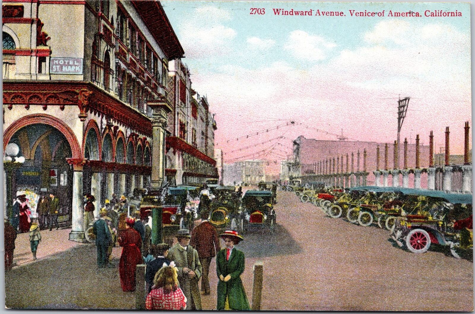 VENICE CA - Venice Of America Windward Avenue Postcard