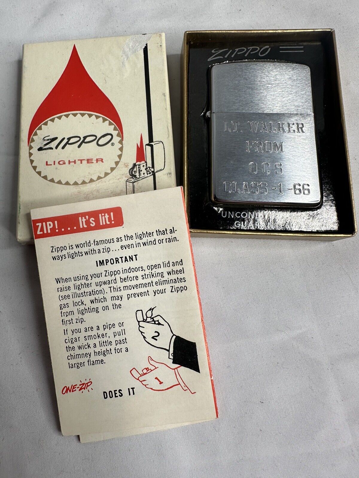 Vintage Zippo Lighter 200 Brush Finish Chrome 1967 Original Box USA BNIB HTF 