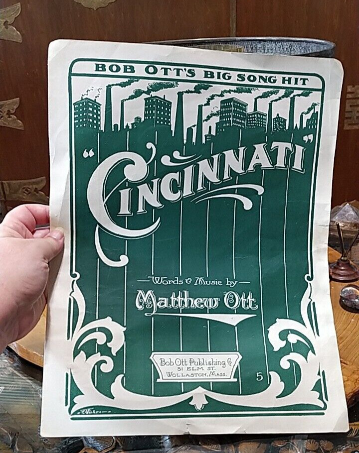 Vintage 1916 Cincinnati Sheet Music, Matthew Ott - Bob Ott Publishing Co.