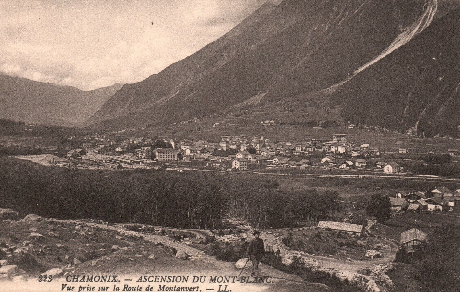 Vintage Postcard 1910's Chamonix Ascension DU Mont-Blanc Vue Prise Sur Route de
