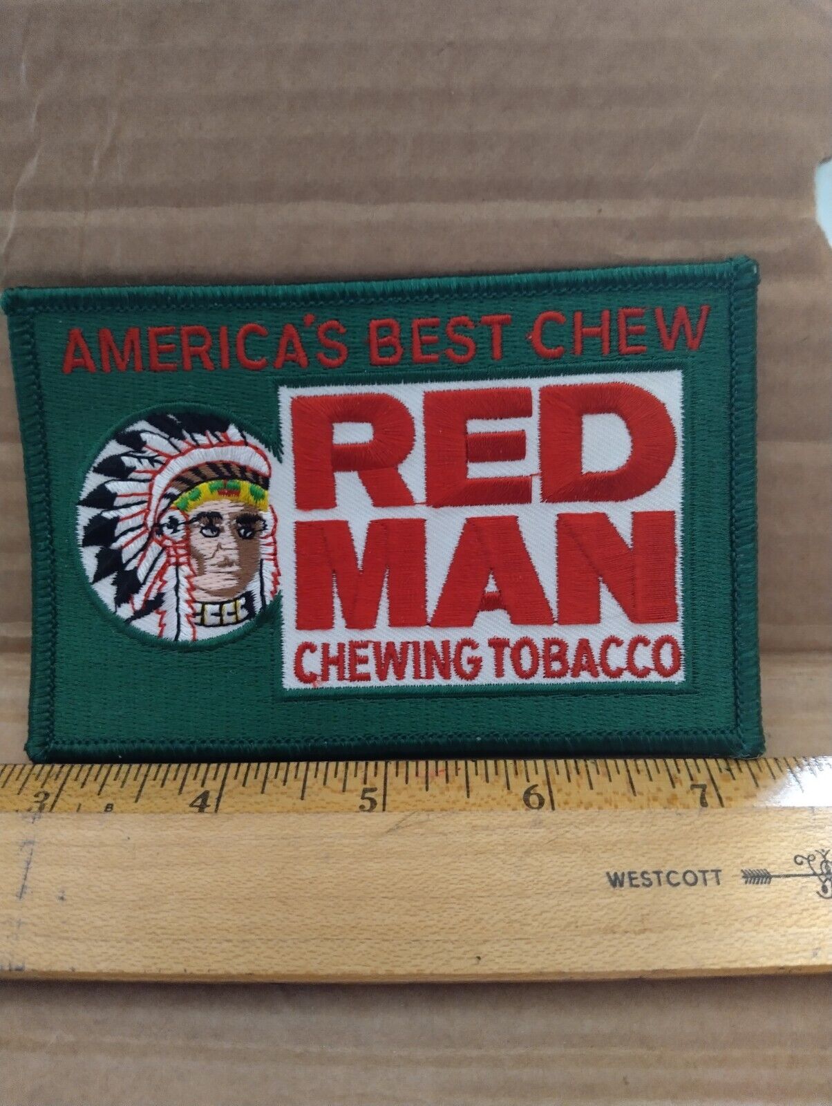 Large Red Man Chewing Tobacco Patch - 
