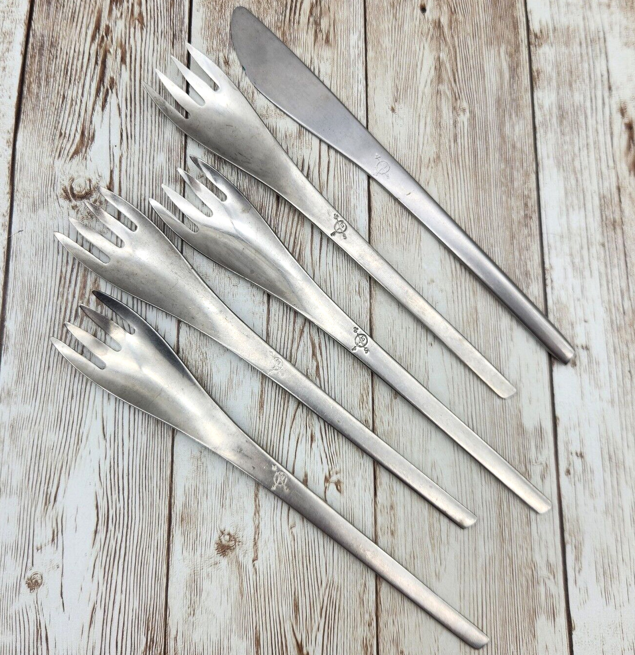 Vintage Eastern Airlines International Stainless Flatware MCM 5 Pieces