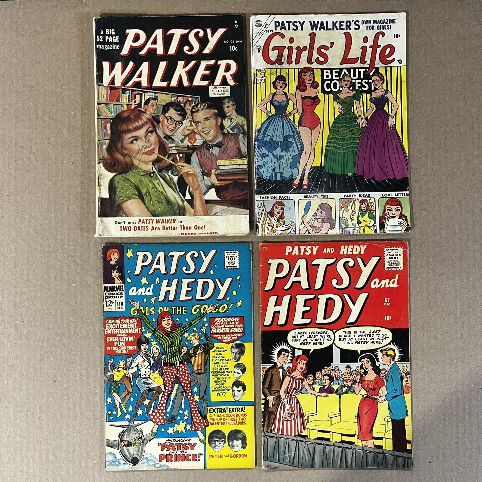 PATSY WALKER Set #26 1950 GIRLS LIFE #5 AND HEDY 72 110 MARVEL ATLAS