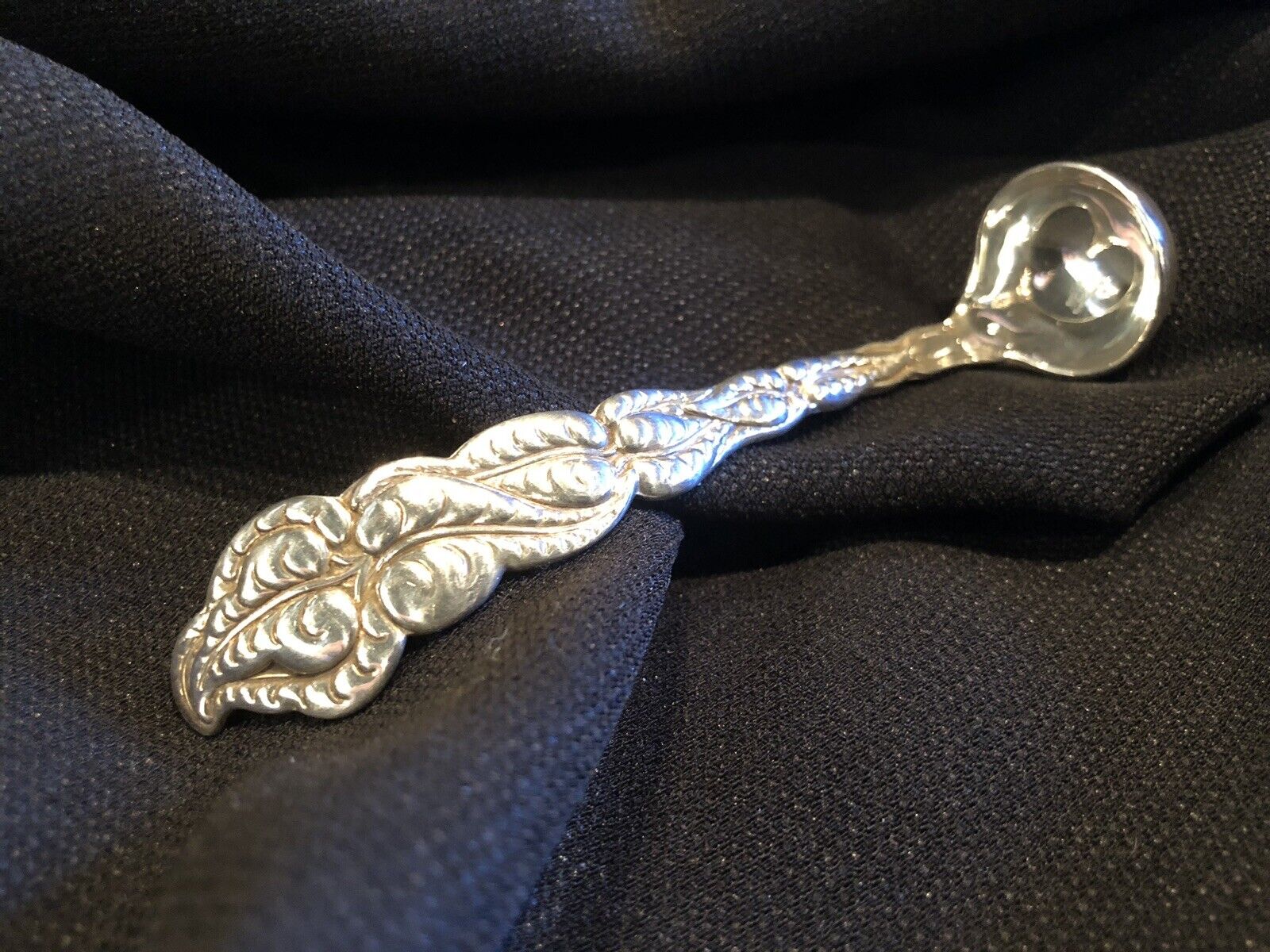 Antique Tiffany & Co. Sterling Silver Ailanthus Pattern Mustard Ladle 